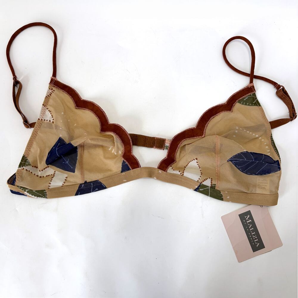 Malizia by La Perla Wireless Mesh Floral Bralette NWT Size US 38B Made in Italy